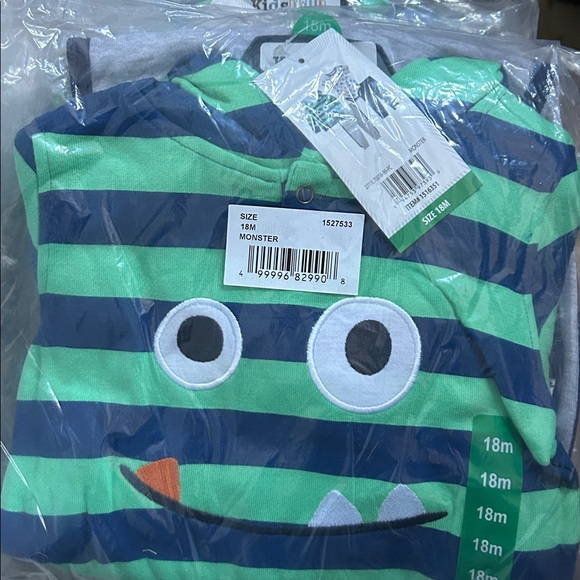 NWT Kids Headquarters Infant 4-piece Set Monster GREEN BLUE cozy winter comfy - Picture 10 of 11